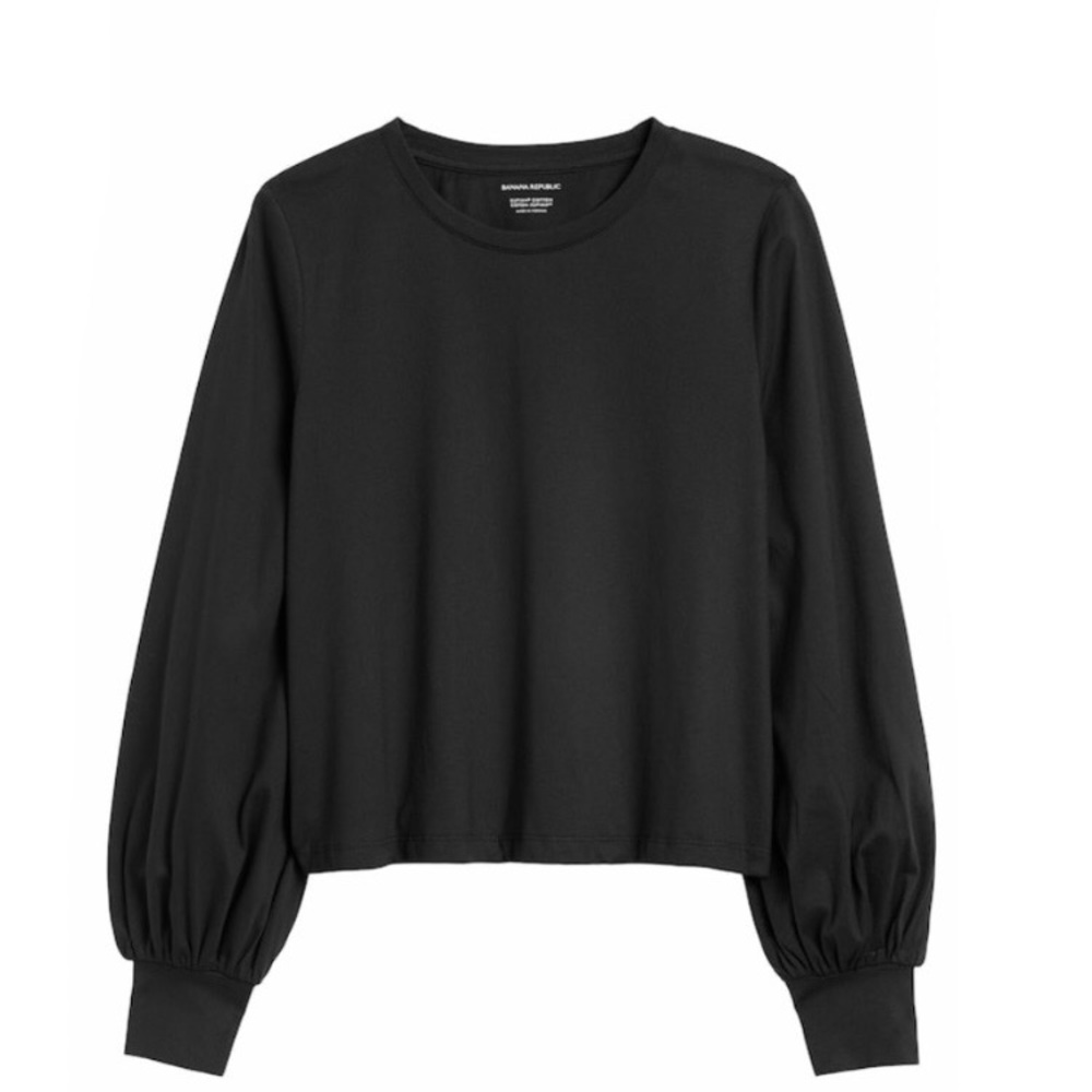 Banana Republic Balloon Sleeve Black T-shirt
